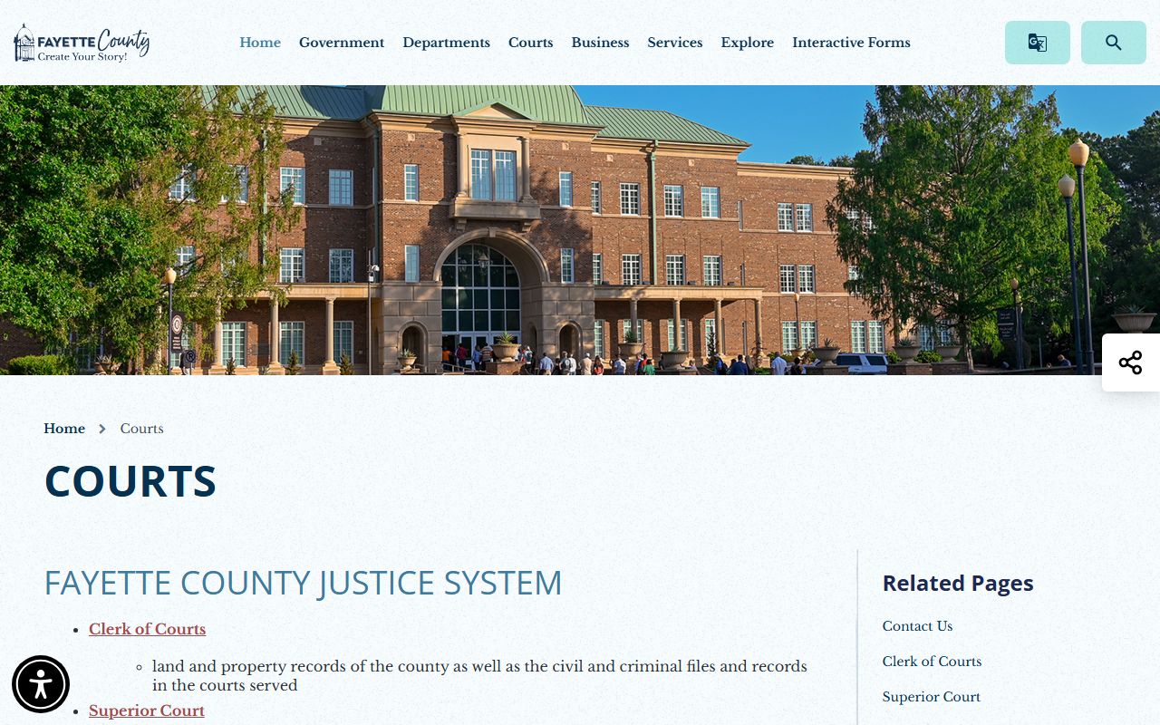 Fayette County courts overview showing court responsibilities after arrest